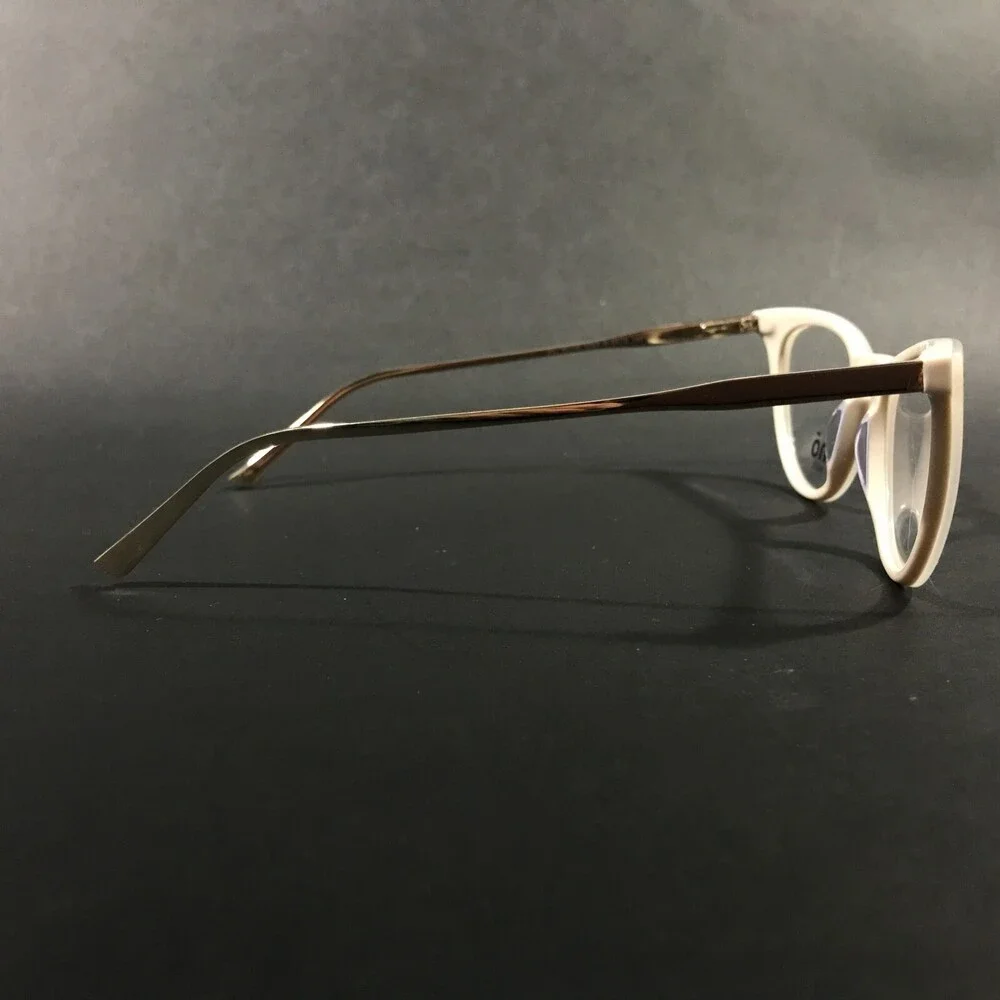 MO Eyewear Eyeglasses Frames MO MOVE 394A B Gold Ivory Round Cat Eye 49-19-140